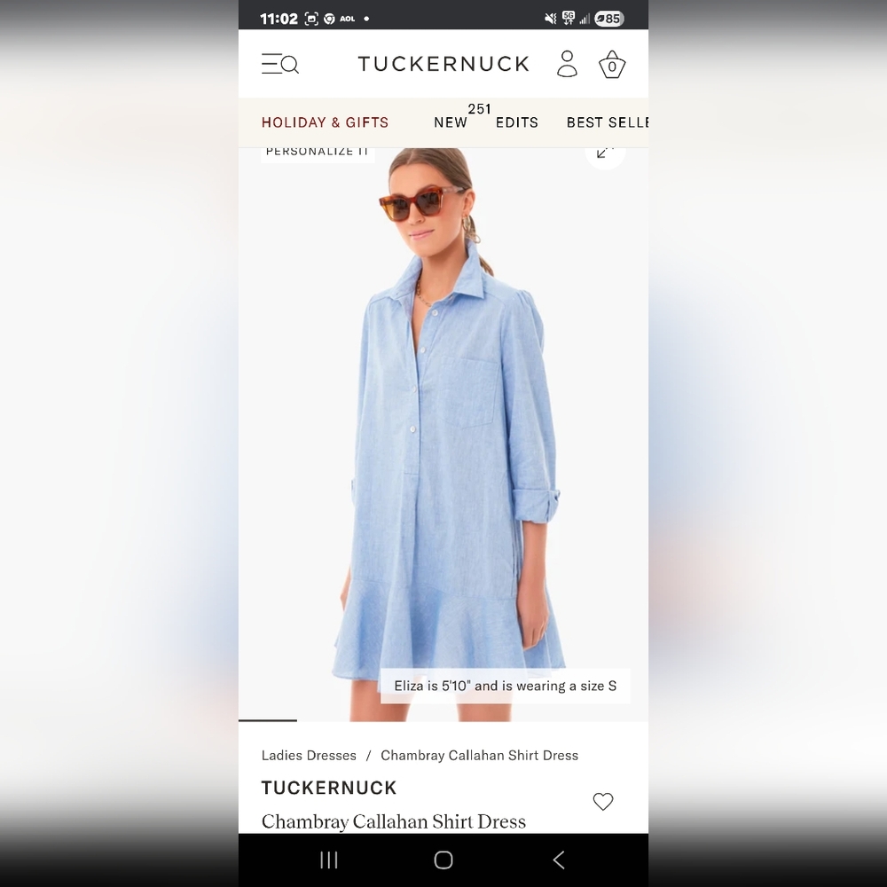 Tuckernuck Light Blue Long Sleeve Dress